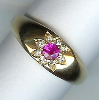 Wonderful Edwardian Ruby and Diamond 9-Stone Ring c.1908