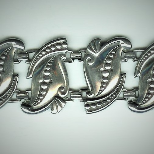 Art Deco Fancy-Link Silver Bracelet