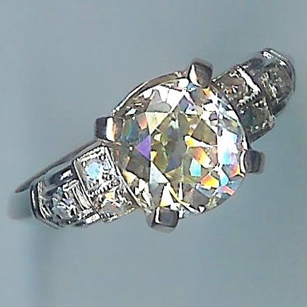 Amazing 1920s Solitaire Diamond Ring, Approx. 2.22cts